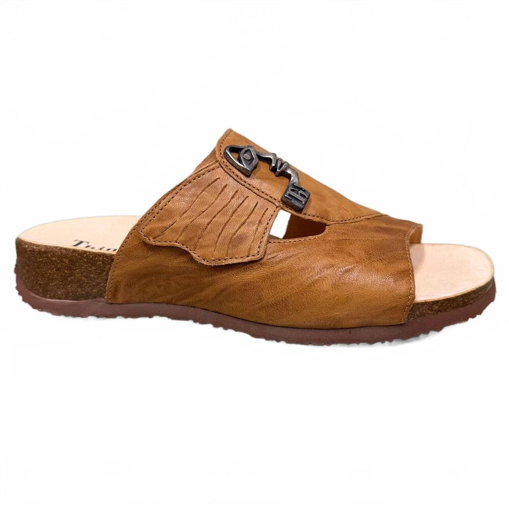 NEW THINK! women's mizzi face mule sandal in tan